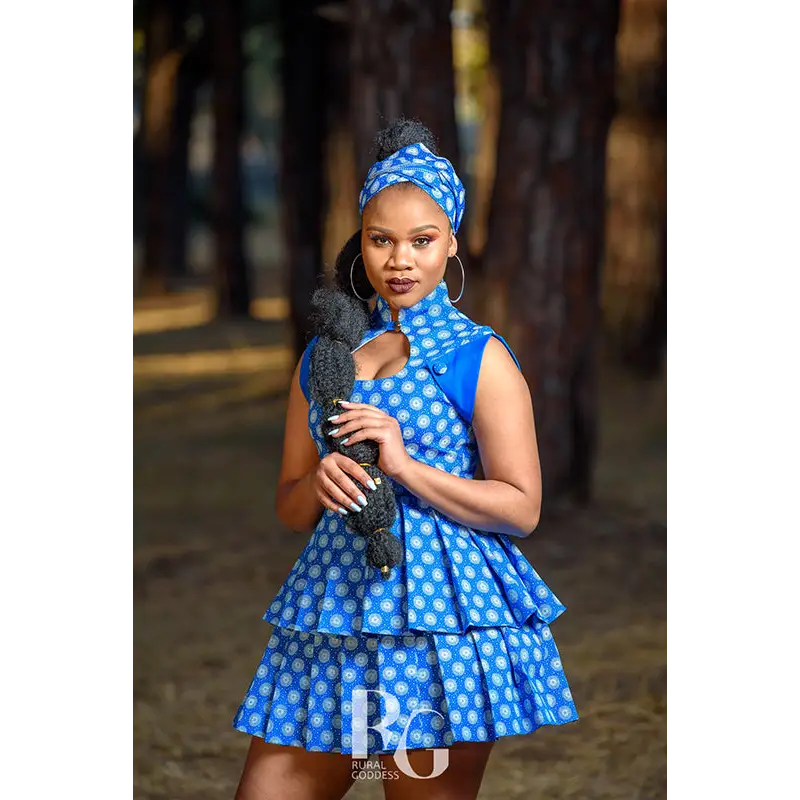 Pleated short Dress & Doek - Dresses