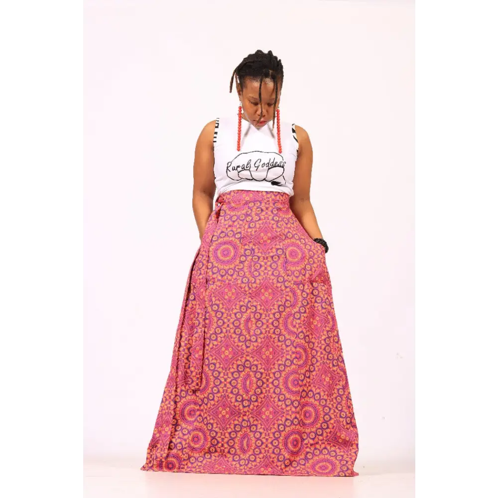 Seshweshwe Wraparound Skirt - Skirts