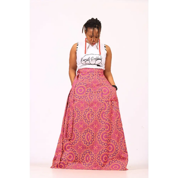 Seshweshwe Wraparound Skirt - Skirts