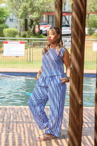 Striped Chiffon top & pants