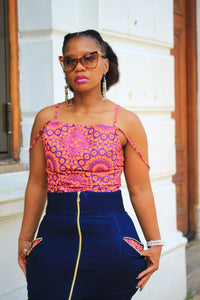 Hi waist Skirt & Shweshwe Top