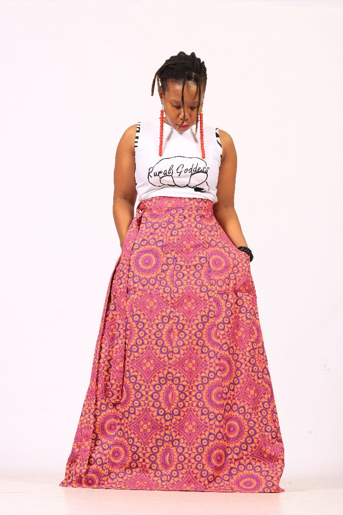 Seshweshwe Wraparound Skirt